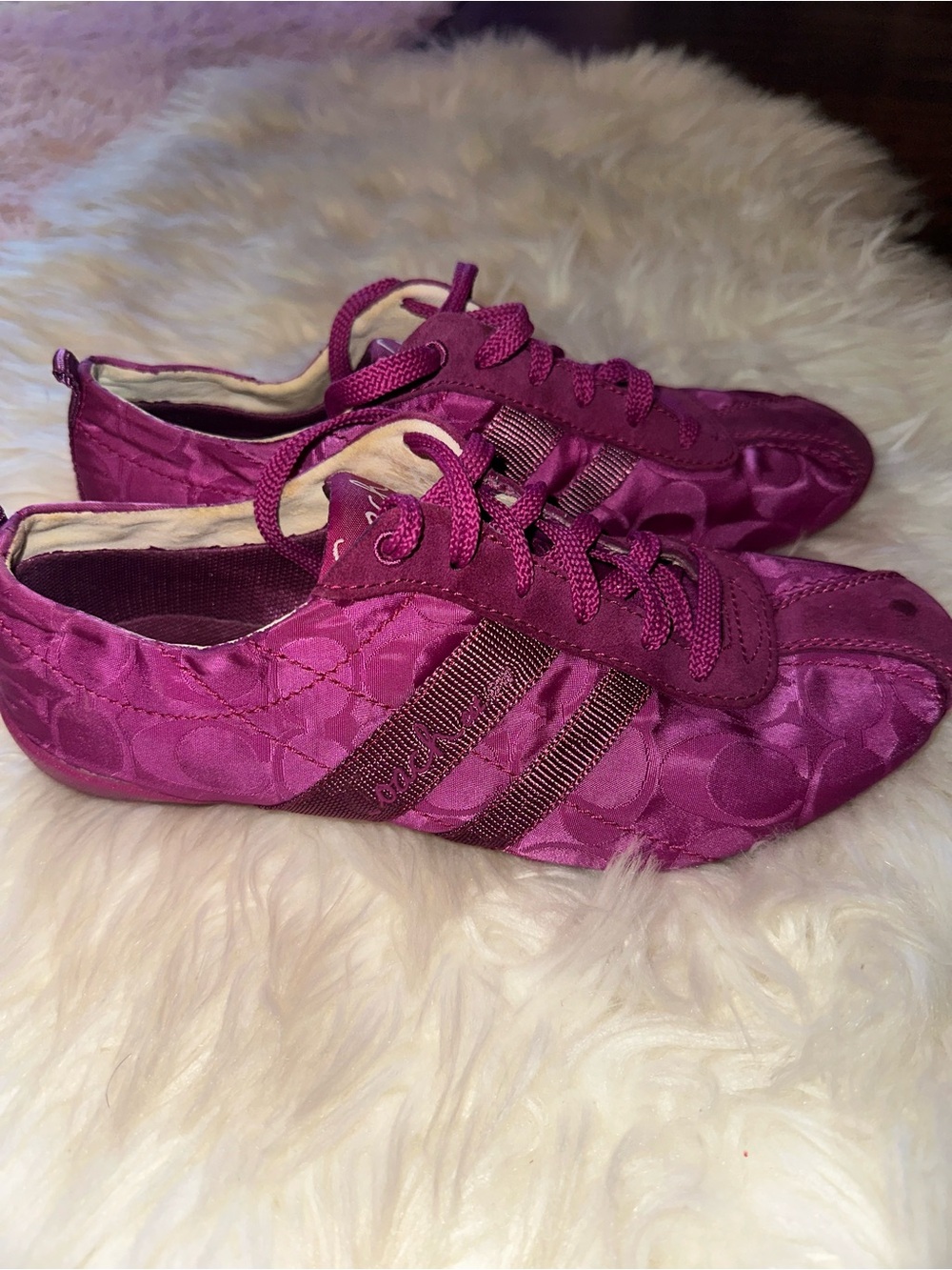 Coach Magenta Signature Stripe Women's Sneakers